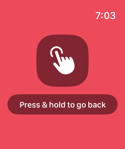 The Colors screen filled with a warm red