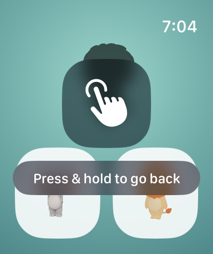The Match screen: a shadow at the top and two animal cards to choose from
