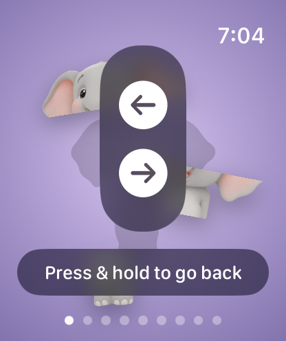 An elephant in pieces on the Puzzles screen