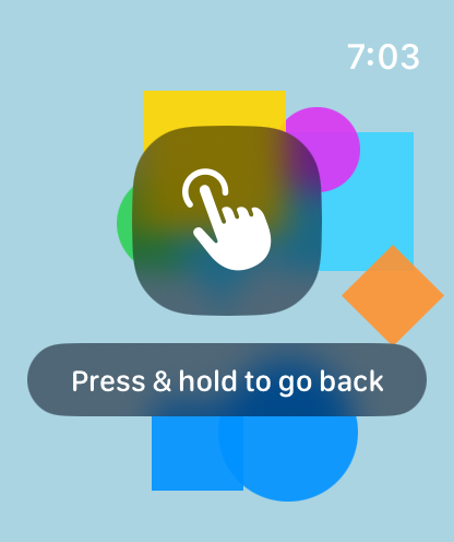 Colourful shapes floating on the Shapes screen